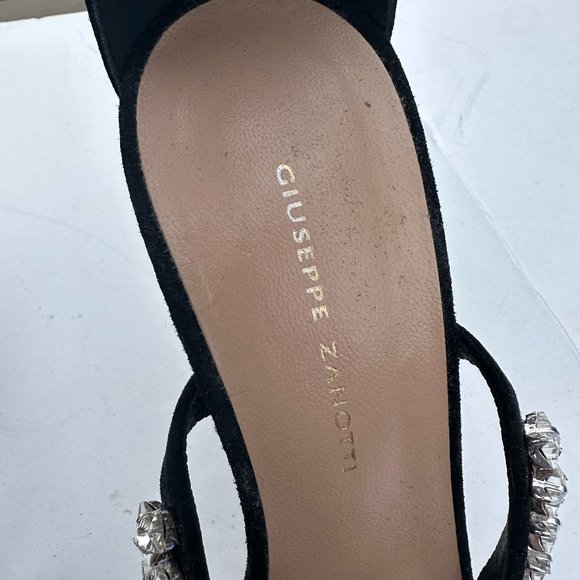 Giuseppe Zanotti Harmony Cometa Sandals Black Suede Star Crystal Studs Eu 38.5 - Picture 3 of 14